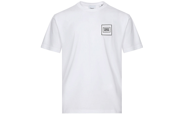 Burberry Letter Print Crew Neck Straight Fit T-Shirt White Men 80289451