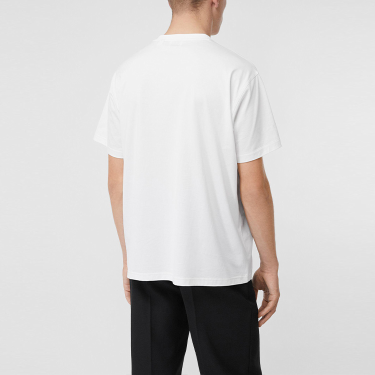 Purchase Burberry Letter Print Crew Neck Straight Fit T-Shirt White Men 80289451