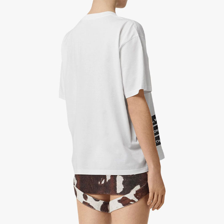 Burberry Letter Print Crew Neck Unisex White T-Shirt 45605261 圖 4