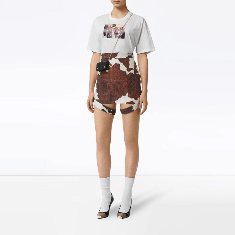 Burberry Letter Print Crew Neck Unisex White T-Shirt 45605261 圖 5