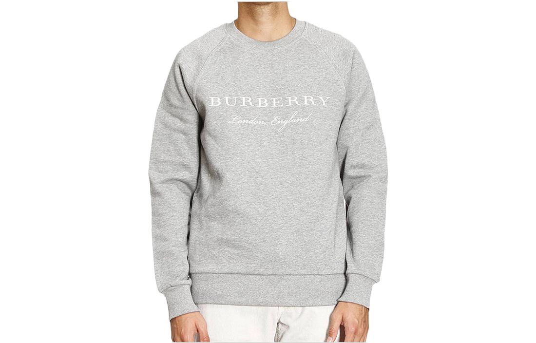 Burberry Letter Print Crewneck Pullover Sweatshirt Men’s Grey 4056505