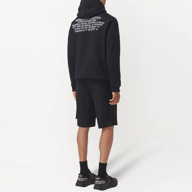 Burberry Letter Print Hoodie Black Casual Sweatshirt. 80455521 圖 4