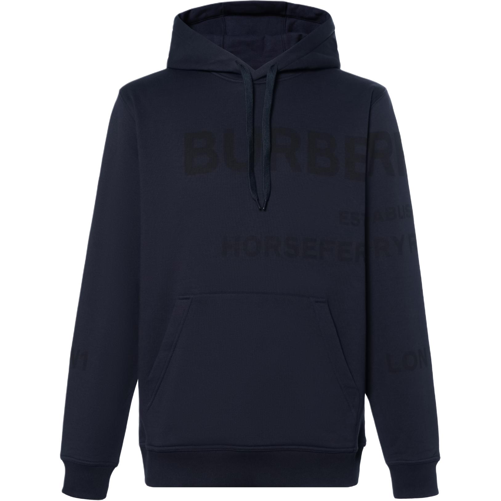 Burberry Letter Print Hoodie Pullover Sweatshirt - Navy Blue 80847361