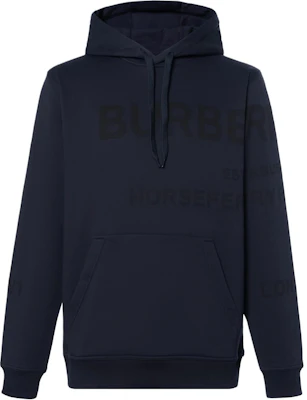 버버리 레터 프린트 후디 풀오버 스웻셔츠 - 네이비 블루 80847361 Buy 버버리 레터 프린트 후디 풀오버 스웻셔츠 - 네이비 블루 80847361