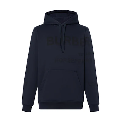 Burberry Letter Print Hoodie Pullover Sweatshirt - Navy Blue 80847361