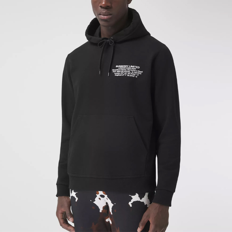 Burberry Letter Print Loose Fit Hoodie Black Autumn Edition. 80427531 圖 3