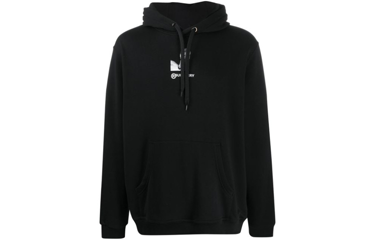 Burberry Letter Print Pullover Hoodie Long Sleeve for Men - Black 80304931 圖 2