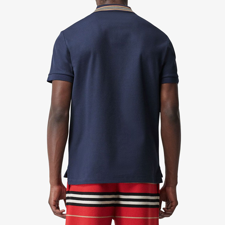 Burberry Letter Print Straight-Cut Polo Shirt - Dark Blue 80143511 圖 6