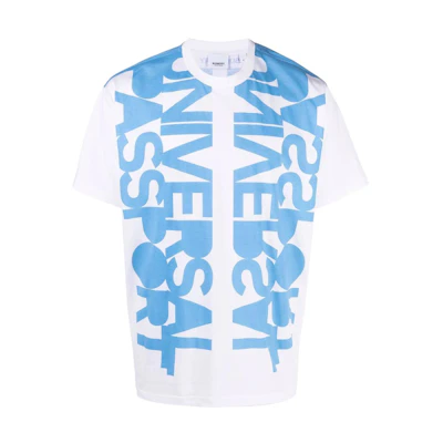 Burberry Letter Print White Oversized Crew Neck Relaxed Fit T-Shirt. 80519821