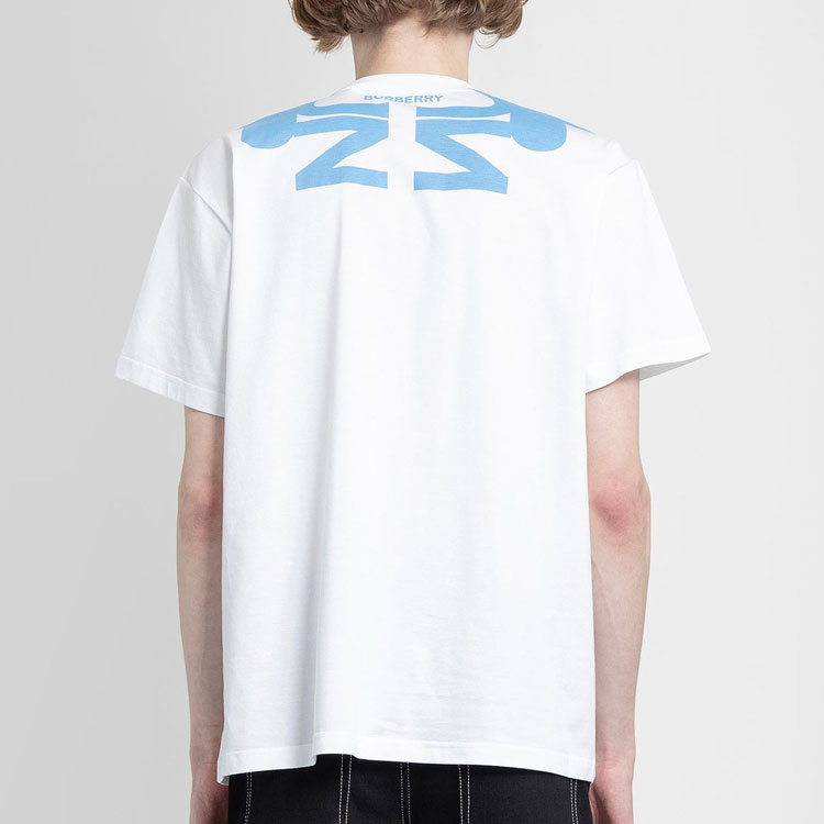 Burberry Letter Print White Oversized Crew Neck Relaxed Fit  T-Shirt. 80519821 圖 4