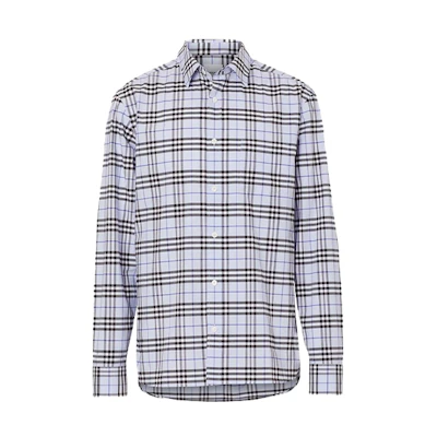 Burberry Light Blue Check Long-Sleeve Shirt 80113991