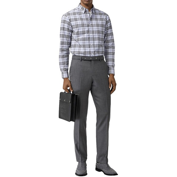 Burberry Light Blue Check Long-Sleeve Shirt 80113991 圖 3