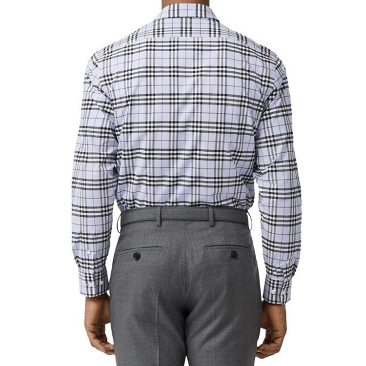 Burberry Light Blue Check Long-Sleeve Shirt 80113991 圖 4