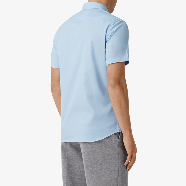 Burberry Light Blue Curved Hem Logo Shirt 80293551 圖 5