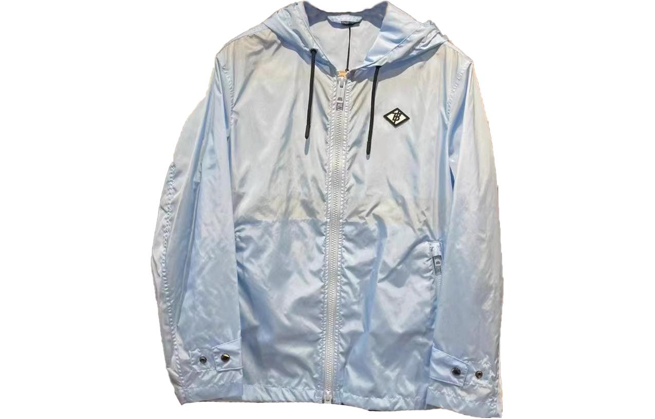 Burberry Light Blue Logo Zip-Up Hoodie Jacket 88741961