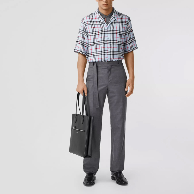 Burberry Light Blue Vintage Check Short Sleeve Twill Shirt 80258221 圖 5
