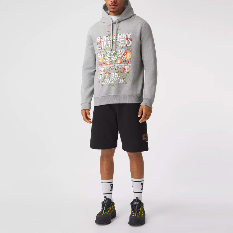 Burberry Light Gray Letter Print Hoodie Sweatshirt 80375421 圖 6
