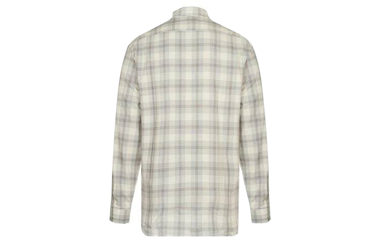 Burberry Light Grey Plaid Button-Up Long Sleeve Shirt 39830381 圖 3