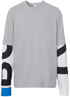 Burberry Baju Lengan Panjang Kapas Cetakan Logo Kelabu Heather Muda 80302631 Buy Burberry Baju Lengan Panjang Kapas Cetakan Logo Kelabu Heather Muda 80302631