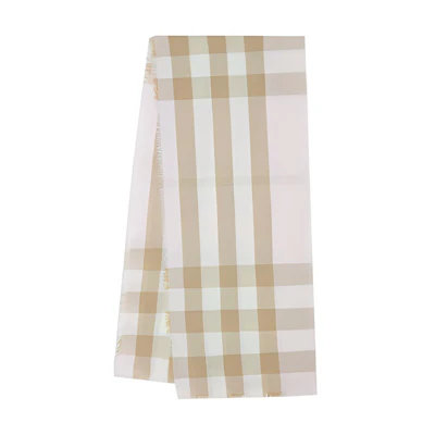 Burberry Lightweight Check Cashmere Scarf Snowflake Stone Color 80245011