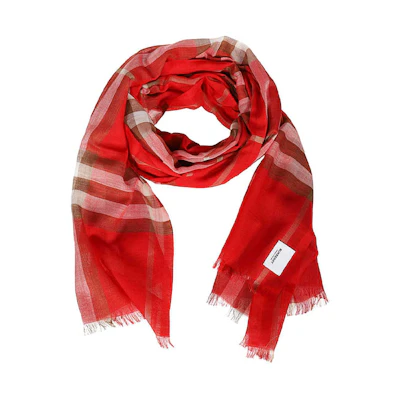 Burberry Lightweight Check Scarf Red Unisex Couples Edition. 8026449