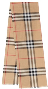 Burberry轻盈格子羊毛围巾档案米色 Buy Burberry轻盈格子羊毛围巾档案米色