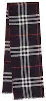 Burberry Lightweight Check Wool Scarf Navy Burberry Lightweight Check Wool Scarf Navy
