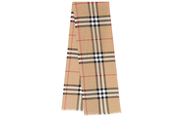 Burberry Lightweight Check Wool Scarf Unisex Couple Style Archive Beige 80184681 圖 2