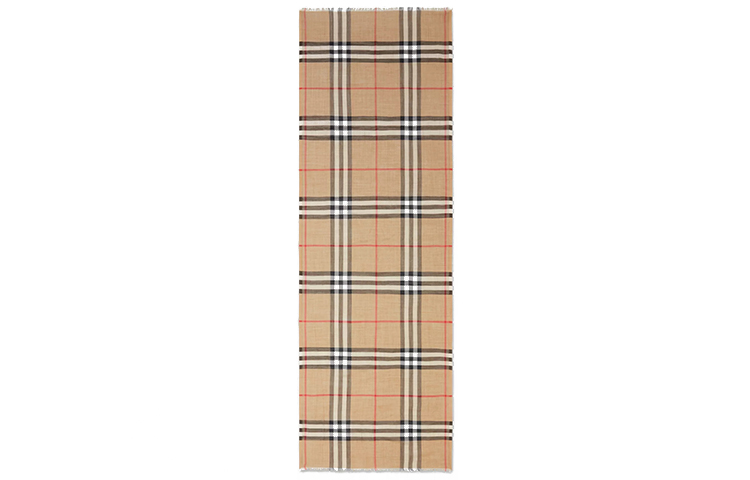 Burberry Lightweight Check Wool Scarf Unisex Couple Style Archive Beige 80184681 圖 3