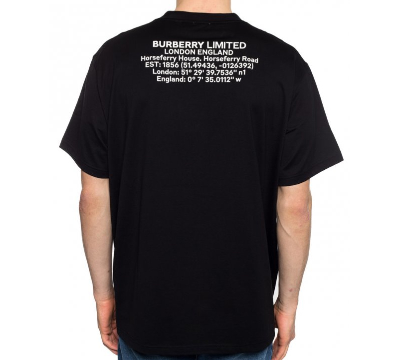 Burberry Location Print Oversized Cotton T-Shirt Black 8025657 圖 5