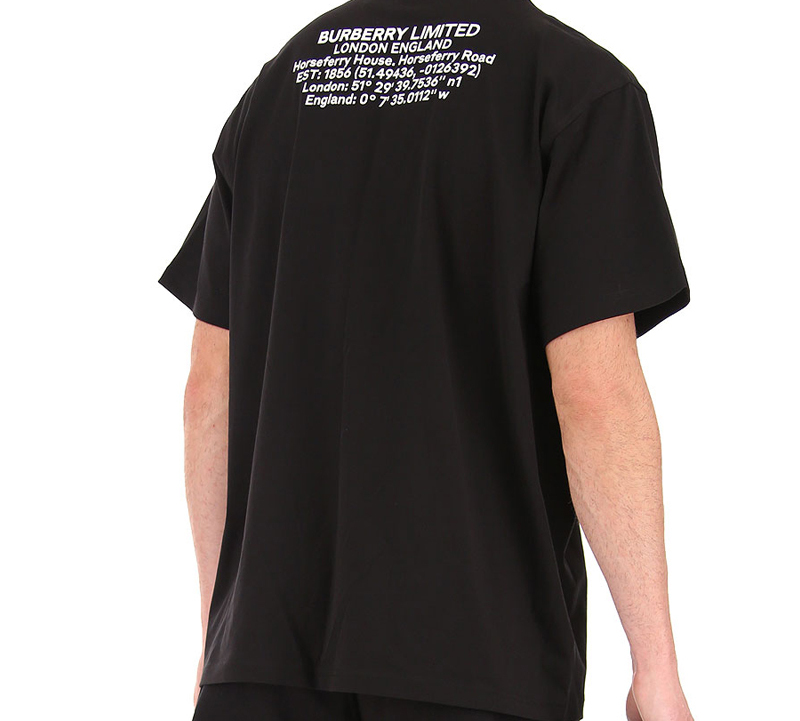 Burberry Location Print Oversized Cotton T-Shirt Black 8025657 圖 7