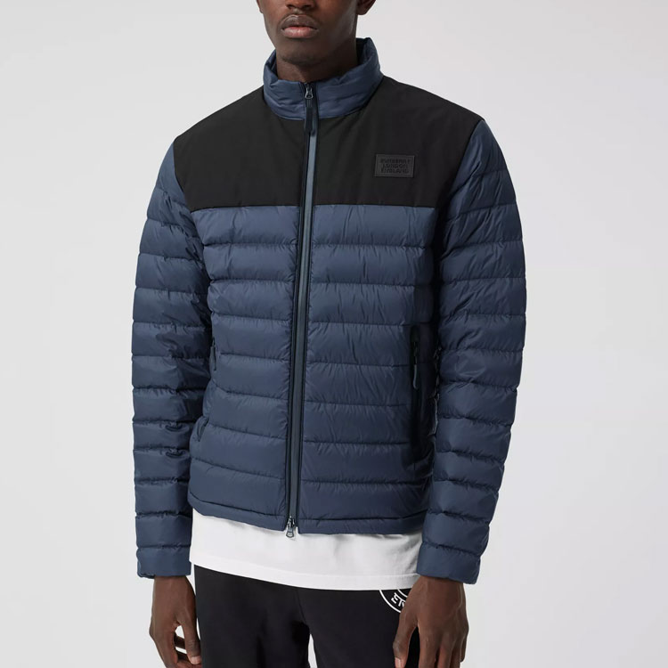 Burberry Logo-Embroidered Lightweight Down Jacket Navy Blue 80343181 圖 4