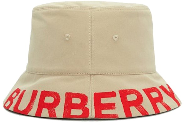 Burberry Logo-Print Reversible Bucket Hat Honey/Red Buy Burberry Logo-Print Reversible Bucket Hat Honey/Red