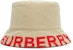Burberry Logo-Print Reversible Bucket Hat Honey/Red