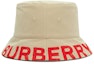 Buy Burberry Logo-Print Reversible Bucket Hat Honey/Red