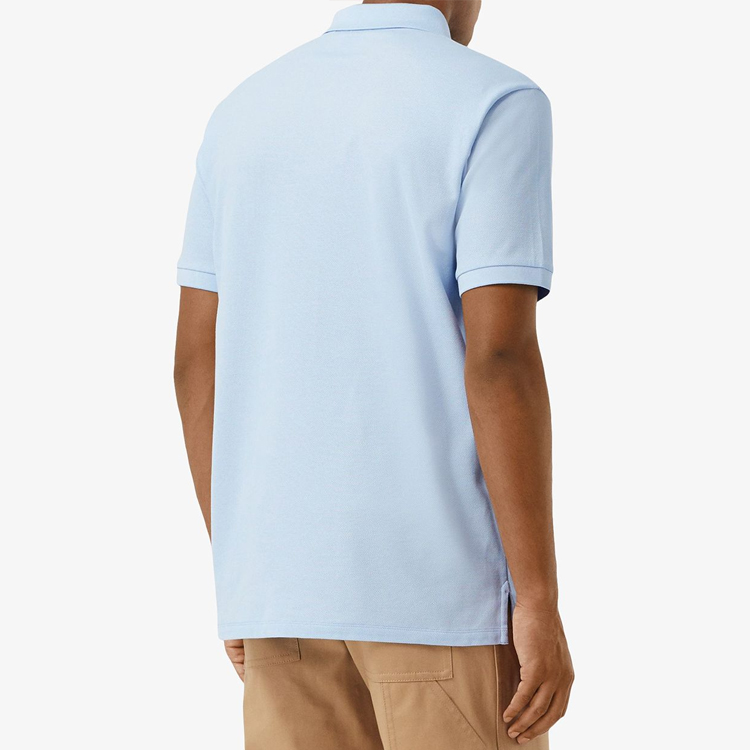 Burberry Logo Appliqué Button-Down Polo Shirt Men’s Light Blue 80288371 圖 4