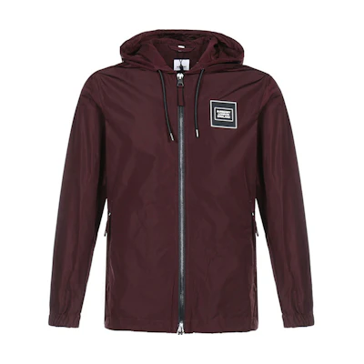 Burberry Logo Appliqué Memory Taffeta Hooded Jacket for Men in Elderberry 80298421