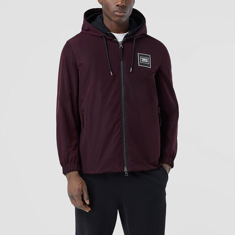 Burberry Logo Appliqué Memory Taffeta Hooded Jacket for Men in Elderberry 80298421 圖 4