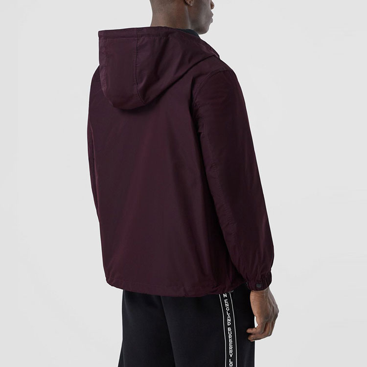Burberry Logo Appliqué Memory Taffeta Hooded Jacket for Men in Elderberry 80298421 圖 5