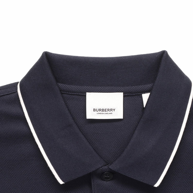 Burberry Logo Button Cotton Short Sleeve Polo Shirt Navy Blue 80218351 圖 6