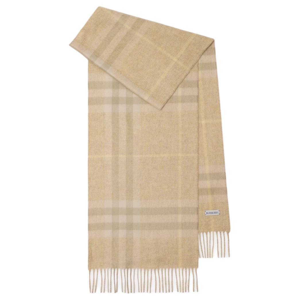 Burberry Logo Cashmere Scarf Beige Unisex Couple Style 80947421