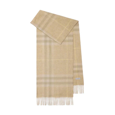 Burberry Logo Cashmere Scarf Beige Unisex Couple Style 80947421
