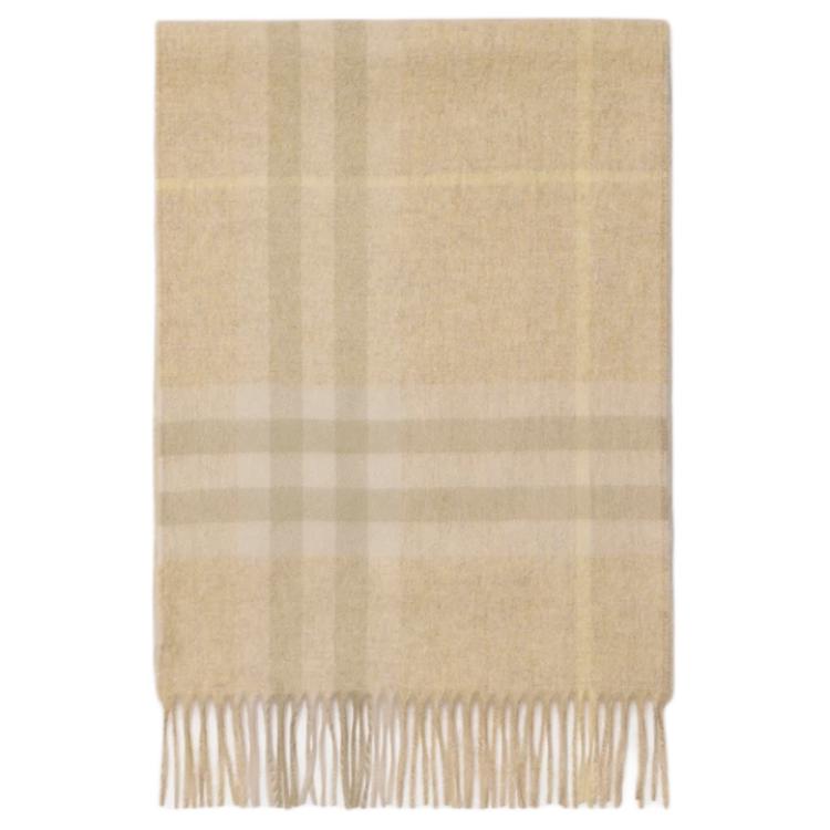 Burberry Logo Cashmere Scarf Beige Unisex Couple Style 80947421 圖 3