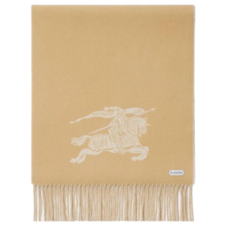 Burberry Logo Cashmere Scarf Beige Unisex Couple Style. 80954631 圖 4