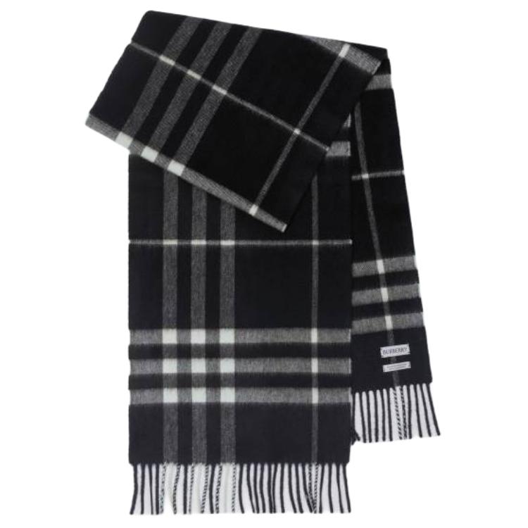 Burberry Logo Cashmere Scarf for Women - Black/White 80947411 圖 2