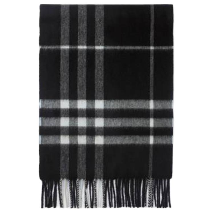 Burberry Logo Cashmere Scarf for Women - Black/White 80947411 圖 3