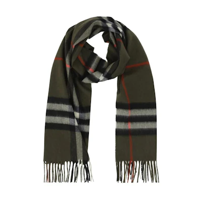 Burberry Logo Cashmere Scarf Unisex Couple's Style Green 8091010