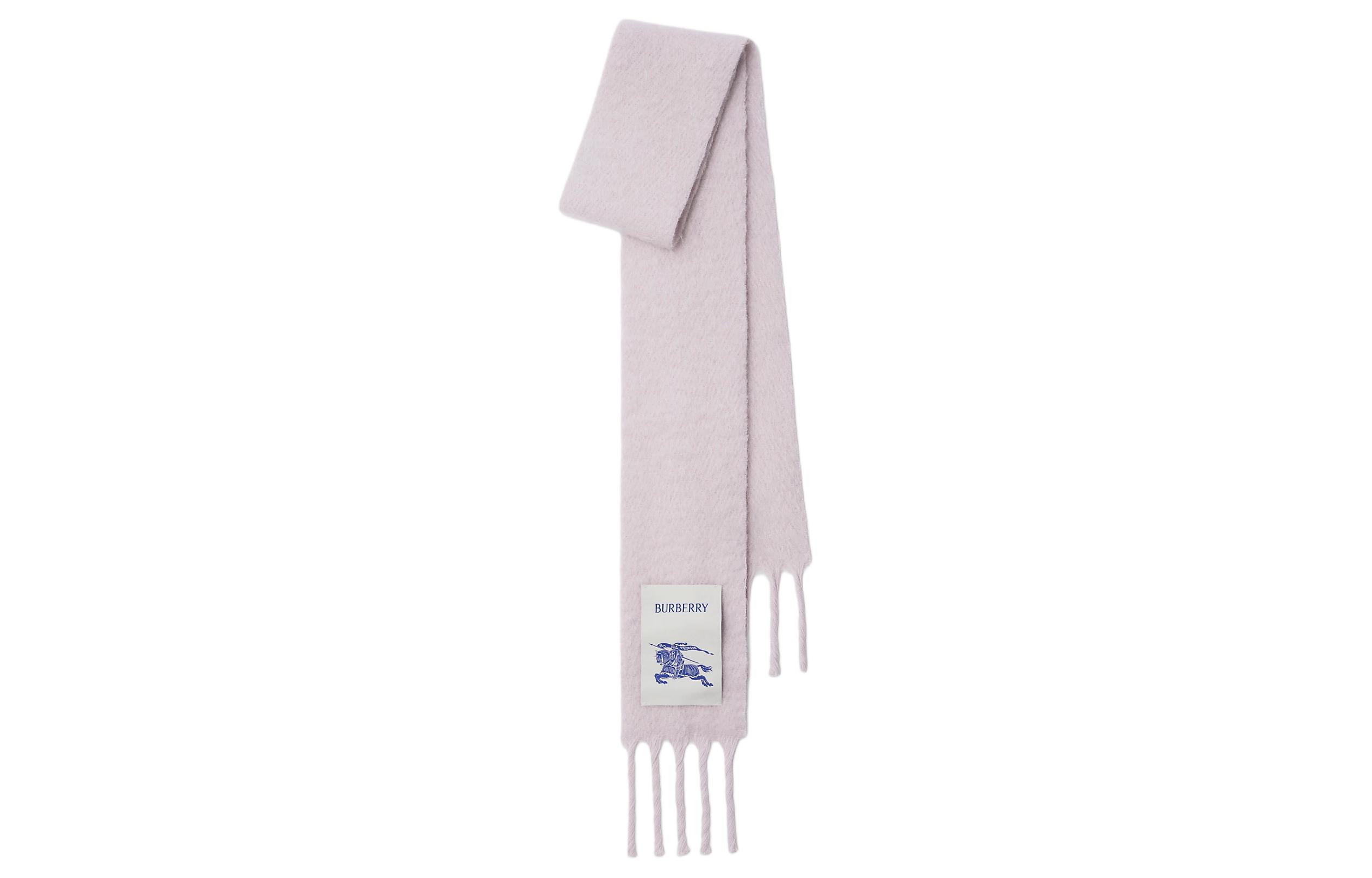 Burberry Logo Cashmere Scarf with Fringe - Unisex Couple Design in Soft Mist. 80796431