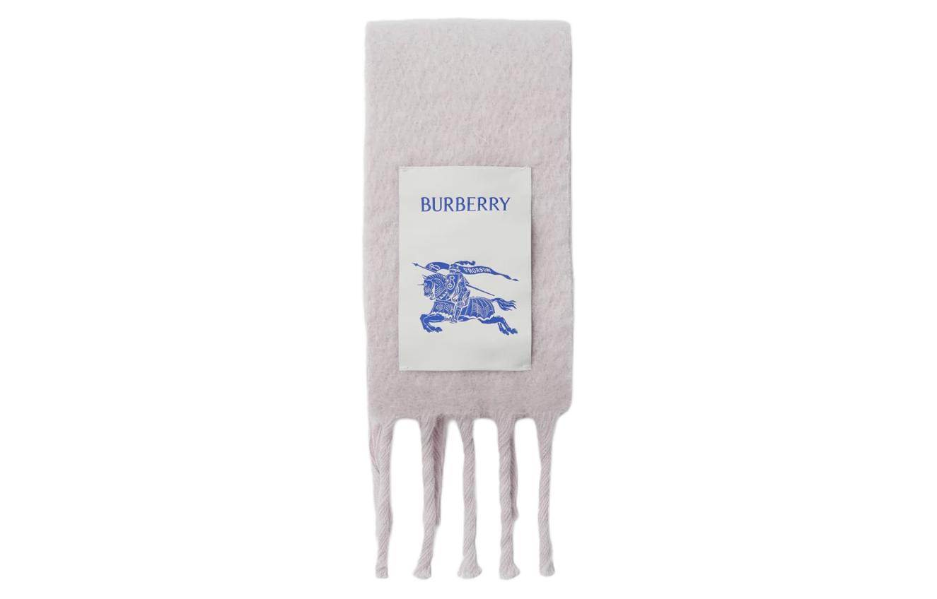 Burberry Logo Cashmere Scarf with Fringe - Unisex Couple Design in Soft Mist. 80796431 圖 3