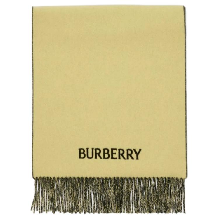 Burberry Logo Cashmere Wool Scarf for Men in Yellow. 80978191